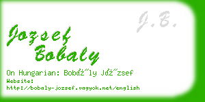 jozsef bobaly business card